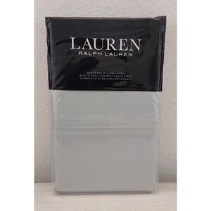 Ralph Lauren SPENCER SOLID SATEEN Green SAGE Cotton Two 2 Standard Pillowcases